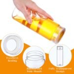 Uiifan 8 Pcs Wide Mouth Glass Water Bottle with Lids 16 oz Reusable Juice Bottles Leakproof Glass Containers for Liquids Portable Drinking Jars for Smoothies Cold Brew Juices Storage - Image 5