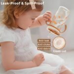 Evorie Tritan Spill Proof Toddler Straw Sippy Cup, 10 oz for Baby and Toddlers 1-3 Years Old, No Spill Straw Water Bottle with Removable Handles, Ideal for School, BPA-Free, Honey Bear - Image 4