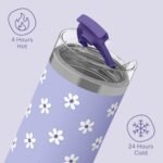 Ottle Seaside Sipper 20 oz Insulated Stainless Steel Coffee Tumbler, Reusable Iced Coffee Cup, Hot Coffee Travel Mug with Lid, BPA Free, Leak-Proof Lid - Daisy Love - Image 5