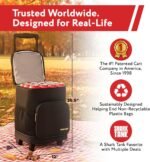 Ultra Compact Cooler Smart Cart with Wheels - Collapsible Insulated Cooler Bag - Foldable Travel Cooler 36 Cans - Leak Proof Trolley - Black - Image 4