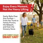 Ultra Compact Cooler Smart Cart with Wheels - Collapsible Insulated Cooler Bag - Foldable Travel Cooler 36 Cans - Leak Proof Trolley - Black - Image 5