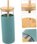 BESTOYARD Portable Glass Water Bottle with Sleeve and Lid Leakproof Tumbler with Straw for Outdoor Sports School and Daily Use Capacity Practical Water Cup - Image 4