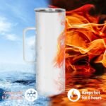 25 Pack 20 oz Sublimation Blank Tumbler with Handle and Straw Stainless Steel Double Vacuum Insulation Skinny Mug Bulk Heat Press Transfer Printing DIY Cups - Image 5