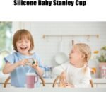 PandaEar Kids Tumbler Silicone Toddler Cup with Straw and Handle, 9.5oz Spill-Proof Training Cup for Baby, BPA-Free, Easy to Clean -Blue (Pink) - Image 3