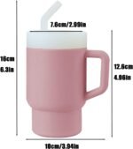 PandaEar Kids Tumbler Silicone Toddler Cup with Straw and Handle, 9.5oz Spill-Proof Training Cup for Baby, BPA-Free, Easy to Clean -Blue (Pink) - Image 4