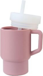 PandaEar Kids Tumbler Silicone Toddler Cup with Straw and Handle, 9.5oz Spill-Proof Training Cup for Baby, BPA-Free, Easy to Clean -Blue (Pink) - Image 7