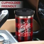 30oz Christmas Tumbler with Handle and Straw, Stainless Steel Vacuum Insulated Flip Straw 30 oz Buffalo Coffee Tumbler, Spill Proof Travel Mug, Merry Christmas Decor Gifts for Women - Image 6