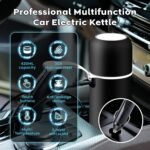 Electric Travel Kettle,12V/24V Car Coffee Warmer Kettle,Portable Hot Water Boiler,Small Hot Water Heater with Built-in Magnetic Induction Stirring - Image 3