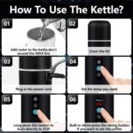 Electric Travel Kettle,12V/24V Car Coffee Warmer Kettle,Portable Hot Water Boiler,Small Hot Water Heater with Built-in Magnetic Induction Stirring - Image 5