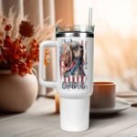 4th of July Spaniel Dog Dad US Flag Insulated Tumbler Patriotic Gift for Men Customized Name Tumbler Personalized With Lid Engraved 40oz with Lid - Image 6