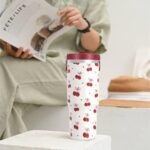 30 oz Cherry Tumbler with Straw Handle, Gifts for Women Who Loves Cherry, Stainless Steel Insulated Water Bottle Coffee Cups for Home Office Travel - Image 3