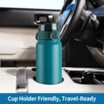 GOPPUS Insulated water bottle 20 oz Stainless Steel Water Bottle BPA-Free Sports Water Bottles, Great for Travel,Silicone Spout Lid- Leak & Sweat Proof with Anti-Dust(blue green) - Image 5