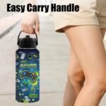 Gifts for Game Lovers - 32oz Gamer Water Bottle with Straw, Games Stainless Steel Water Bottle, Leak Proof, BPA-Free, Sport Insulated Waters Bottles for School Travel, Gift Cup for Teens Adults - Image 4