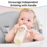 2 in 1 Baby Bottles n Straw Cup with Handle, Mombella Classic PPSU Baby Bottle & Sippy Cup, Toddler Water Bottle, Soft Silicone Fast Flow Nipple, BPA Free Transition Cup for 6 Months+, 10oz, Ivory - Image 5