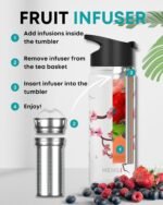 18 oz Insulated Tea Tumbler Bottle with Infuser, Travel Mug - Image 6