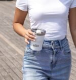 Beast 10 oz Tumbler Stainless Steel Vacuum Insulated Coffee Ice Cup Double Wall Travel Flask (Arctic White) - Image 4