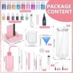 6 Pack 20 Oz Acrylic Snow Globe Tumbler Supplies Starter Kit, Double Wall Plastic Pre-Drilled Snowglobe Tumbler Cup Tool Set, Including Squeeze Bottle Cup Cradle and Scraper etc. - Image 3