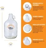 FastRack 1 Gallon Glass Jug with #6.5 Rubber Bungs & Twin Bubble Airlocks – Fermentation Jars for Home Brewing, Clear Glass Fermenter Containers for Liquid Fermentation - Image 4