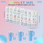 7 Sheets UV Dtf Cup Wrap Letters for 14-24oz Tumbler Custom Personalized Split Letter Stickers Vinyl Name Decals for Glass Cups Water Bottle Hard and Smooth Surface(Laser) - Image 3