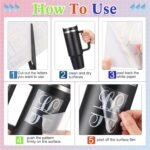 7 Sheets UV Dtf Cup Wrap Letters for 14-24oz Tumbler Custom Personalized Split Letter Stickers Vinyl Name Decals for Glass Cups Water Bottle Hard and Smooth Surface(Laser) - Image 4