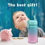 Water Bottle, 12 oz Water Bottles with Straw and Stickers, Stainless Steel Vacuum Double Wall Insulated cup,Water Bottle for School, Gifts for Girls (12OZ BLUE GREEN) - Image 7