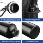 Nuogo 24 Pack Aluminum Water Bottle Bulk 20 oz Reusable Metal Water Bottle Lightweight Leak Proof Aluminum Sports Bottles with Twist Cap and Buckle for Bike Travel Camping(Black) - Image 4