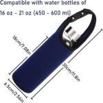 2 Pieces Water Bottle Carrier, LORITARIA Neoprene Sleeve Cup Carrier Pouch with Carrying Handle,Fit for 16oz-21oz Portable Sport Water Bottle - Gray, Dark Blue - Image 3