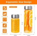 Glass Juice Bottles 20 oz - Wide Mouth Glass Water Bottles with Lids and Sleeve- for Juicing, Smoothies, Milk, Protein, Reusable, Stainless Steel Lids, Leak Proof, Shaker bottle (20oz/600ml) - Image 3