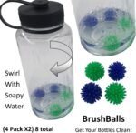 Keyfit Tools BrushBalls (4 pk X2) 8 Total Water Bottle Cleaning Brush Balls Reusable for Sports Drinks & Protein Shakes Cycling Fitness Sports Gym Hiking & Coffee Thermos - Image 3