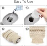 320ml Hot Water Bottle with Knited Cover, Mini Hot Water Bag for Pain Relief, Waist, Back, Neck, Shoulders, Small Leak Proof Hot Water Bottle with Removable Cover for Women, Kids, Best Gifts - Image 3