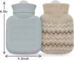 320ml Hot Water Bottle with Knited Cover, Mini Hot Water Bag for Pain Relief, Waist, Back, Neck, Shoulders, Small Leak Proof Hot Water Bottle with Removable Cover for Women, Kids, Best Gifts - Image 4