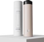 Super Maxi Stainless Steel Water Bottle 36oz - Double wall vacuum insulated | Integrated carry handle | leak proof flip top lid | Lightweight & stylish - Desert Beige - Image 3