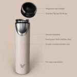 Super Maxi Stainless Steel Water Bottle 36oz - Double wall vacuum insulated | Integrated carry handle | leak proof flip top lid | Lightweight & stylish - Desert Beige - Image 4