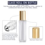 wifreo 40Pcs 10ml Glass Roll On Bottle for Essential Oils, Eco-friendly Refillable Clear Perfume Sample Bottles with Stainless Steel Roller Ball - Portable & Practical - Image 4