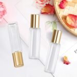 wifreo 40Pcs 10ml Glass Roll On Bottle for Essential Oils, Eco-friendly Refillable Clear Perfume Sample Bottles with Stainless Steel Roller Ball - Portable & Practical - Image 5