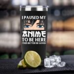Anime Gifts For Anime Lovers - 20oz Anime Tumbler Double Wall Vacuum Insulated Stainless Steel Coffee Cups (Black, Style 4) - Image 3