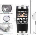 Anime Gifts For Anime Lovers - 20oz Anime Tumbler Double Wall Vacuum Insulated Stainless Steel Coffee Cups (Black, Style 4) - Image 4