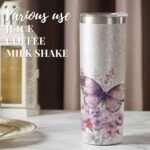 Onebttl Purple Butterfly Gifts for Butterfly Lovers for Women & Girls, 20oz/590ml Stainless Steel Tumbler with Lid, Perfect for Birthday, Christmas, Mother's Day - Flower - Image 5