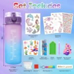 GirlsHome Decorate Your Own Water Bottle for Girls Age 4-6-8-10, Mermaid Toys for Girls Painting Crafts, Fun Arts and Crafts Kits Birthday Christmas Gifts Toys - Image 3