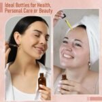 4 Pack, 2 oz Dropper Bottles with 2pcs Glass Pipettes(1ml) - Essential Oils Bottles for Health, Personal Care & Beauty - 60ml Thick Dark Amber Glass Tincture Bottle with Eye Droppers, Leakproof - Image 3