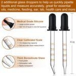 4 Pack, 2 oz Dropper Bottles with 2pcs Glass Pipettes(1ml) - Essential Oils Bottles for Health, Personal Care & Beauty - 60ml Thick Dark Amber Glass Tincture Bottle with Eye Droppers, Leakproof - Image 9
