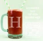 Etched Monogram 16oz Glass Beer Mug (Letter H), A-Z Customized Beer Gifts for Men, Father's Day, Personalized Beer Glasses, Custom Engraved Birthday Gifts for Him, Initial, Name, Husband Dad - Image 4