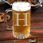 Etched Monogram 16oz Glass Beer Mug (Letter H), A-Z Customized Beer Gifts for Men, Father's Day, Personalized Beer Glasses, Custom Engraved Birthday Gifts for Him, Initial, Name, Husband Dad - Image 7