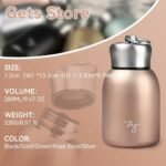 Gets Mini 9 oz Stainless Steel Water Bottle, 280ML Vacuum Insulated Water Bottle Leak Proof Sport Tumbler Cup Hot and Cold Water Bottle (Rose gold) - Image 4