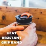 Reusable Strengthened Glass Travel Cup - Spill Proof Insulated Coffee Mug - 12oz/340ml BPA-Free Hot Drink Travel Mug with Lid & Cork Band (Black, 12oz) - Image 5