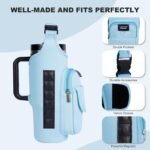 Magnetic Gym Bags for Men & Women – Magnetic Bag Water Bottle Sling Bag for Stanley Cups | Water Bottle Holder with Card Pockets, AirPod Case for Fitness, Hiking, Workouts (Blue) - Image 3