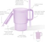 Olababy Clear Sense Silicone Tumbler with Handle & Straw 11 oz, Toddler & Kids Spill Proof Sippy Cup, Leak Resistant, BPA Free Baby Cup, Cupholder Compatible Travel Quencher (Coral, 1 PK) - Image 5