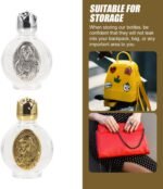 FAVOMOTO 2pcs Portable Glass Holy Water Bottle, Refillable Embossed Holy Container Decorative Blessing Water Bottles for Home Use - Image 5