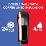 Mighty Mug | The Untippable Mug | Grips When Hit, Lifts for Sips | Insulated Stainless Steel Tumbler | Cupholder Friendly | Gifts for Women Men All | Leakproof | 4 Hours Hot / 24 Cold | 12oz | Gold - Image 4