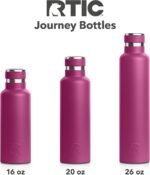 RTIC 16oz Journey Water Bottle Ceramic Lined Metal Stainless Steel Vacuum Insulated, BPA Free, Reusable, for Water, Hot and Cold Drinks, Travel, Sports, Camping, Very Berry - Image 6